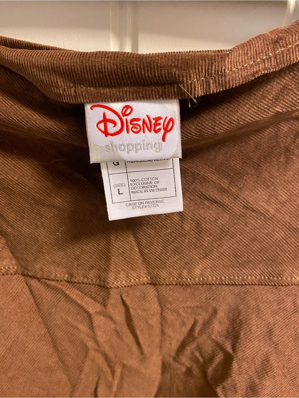 Vintage Disney Shopping L Maxi Skirt Lightweight Corduroy Brown Mickey Mouse Emb